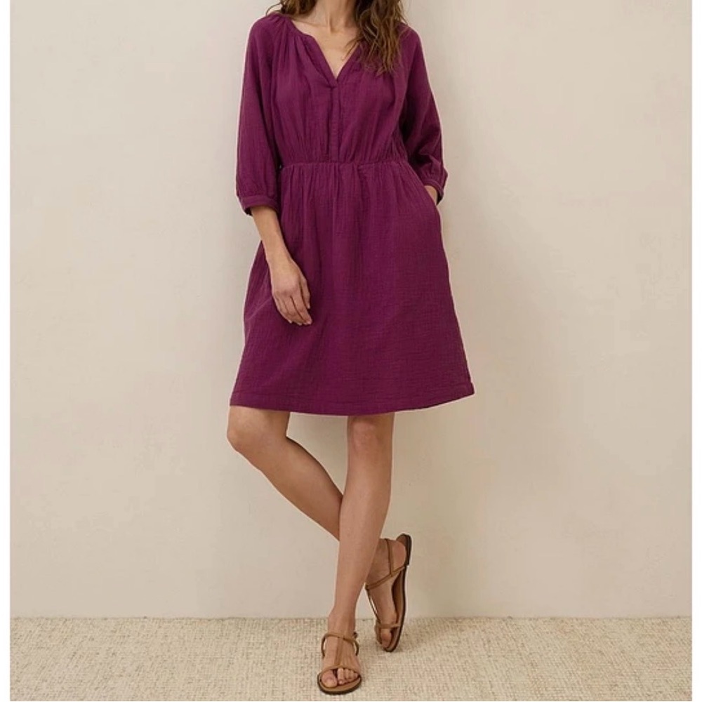 Pact Coastal Gauze Midi Dress